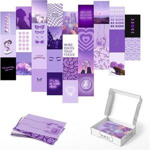 Purple Collage Kit For Wall Aesthetic - Aesthetic Wall Collage Posters